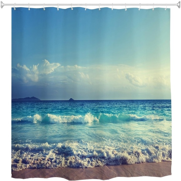 Seashell and Starfish Hook Set plus Shower Curtain - Picture 4 of 9